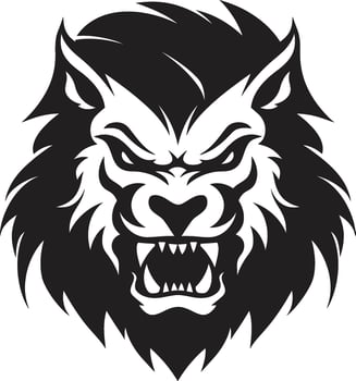 Stygian Wolfen Hunter Badge Obsidian Clawed Alpha Crest vector