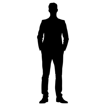 AI generated Silhouette business man full body black color only png