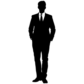 AI generated Silhouette business man full body black color only png