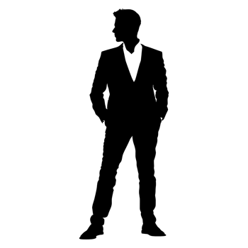AI generated Silhouette business man full body black color only png