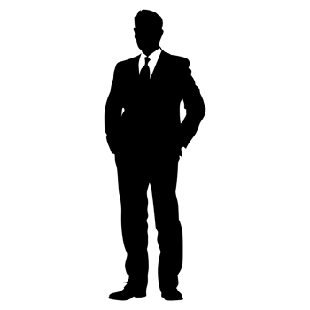 AI generated Silhouette business man full body black color only png
