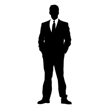 AI generated Silhouette business man full body black color only png