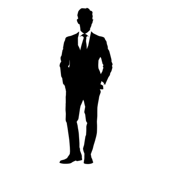 AI generated Silhouette business man full body black color only png