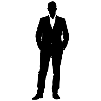 AI generated Silhouette business man full body black color only png