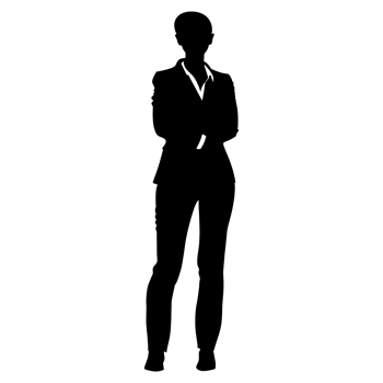 AI generated Silhouette business woman full body black color only png