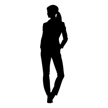AI generated Silhouette business woman full body black color only png