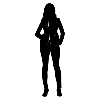 AI generated Silhouette business woman full body black color only png