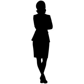 AI generated Silhouette business woman full body black color only png