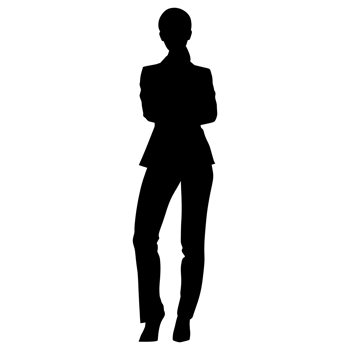 AI generated Silhouette business woman full body black color only png