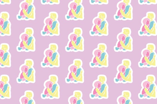 Vector Valentine day seamless pattern background 6