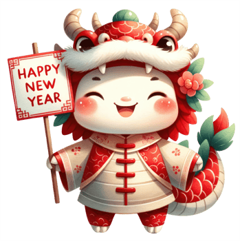 AI generated Chinese New Year Dragon isoleted png