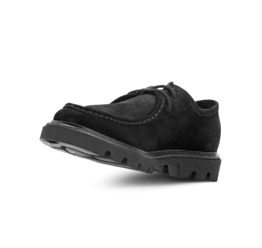 Black suede shoes with laces isolated on a transparent background png