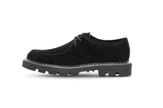 Black suede shoes with laces isolated on a transparent background png