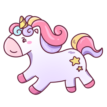 Cute Unicorn Clipart Design Isolated Kawaii png