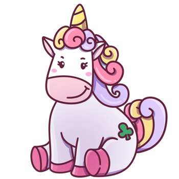 Cute Unicorn Clipart Design Isolated Kawaii png