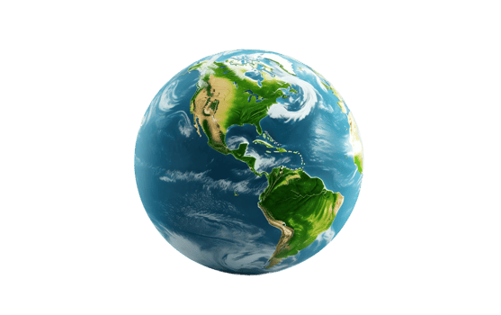 Earth on White Transparent Background png