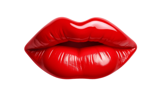 Red Lips on White Transparent Background png