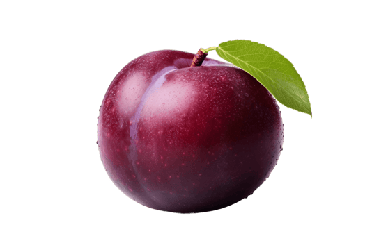 AI generated Ripe plum, isolated on a white transparent background png