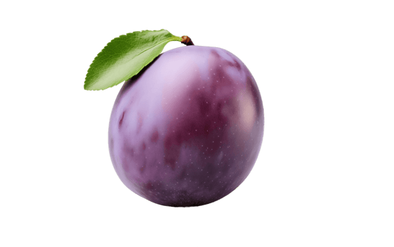 AI generated Ripe plum, isolated on a white transparent background png