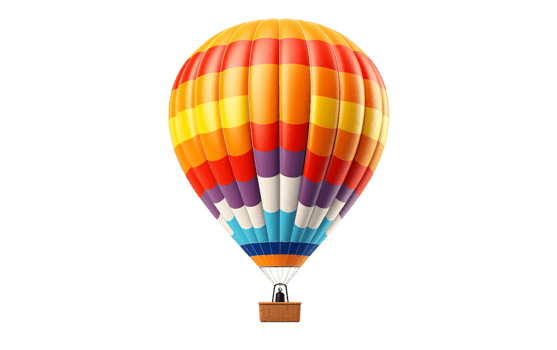 AI generated Hot Air Balloon on Transparent Background, PNG format
