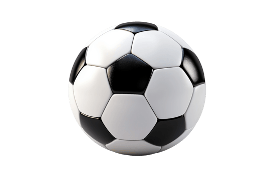 AI generated Black and White Soccer Ball on Transparent Background png