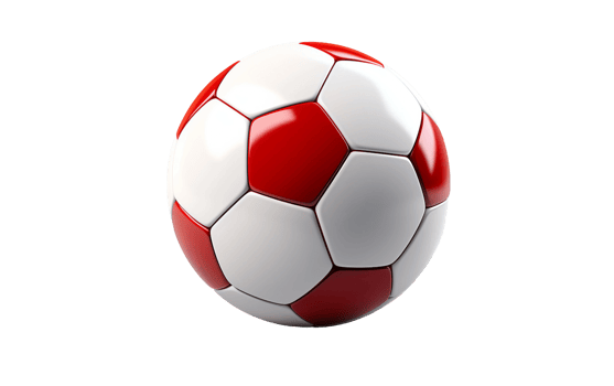 AI generated Red Soccer Ball on Transparent Background png