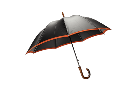 AI generated Black Umbrella on Transparent Background png