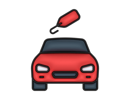 a 3d Car Price Sticker on a transparent background png