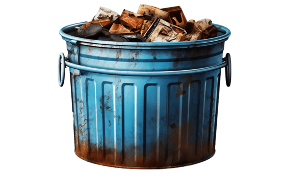 AI generated Isolated Bin Full of Waste PNG on White Background Generative AI