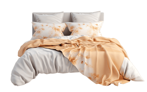 AI generated Clean Design Bed with Transparent Isolation Generative AI png