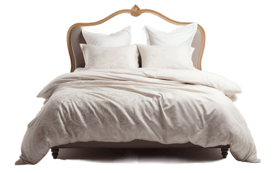 AI generated High Quality Bed Isolated on Transparent Background Generative AI png