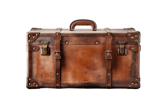 AI generated Old Suitcase Isolated on Transparent Background png