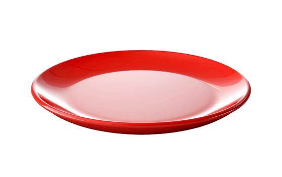 AI generated Red Ceramic Plate Isolated on Transparent Background Generative AI png