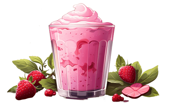 AI generated Strawberry Smoothie Isolated on Transparent Background Generative AI png