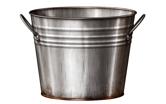 AI generated Transparent Background Metal Bucket Isolated Generative AI png