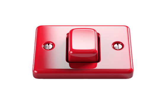 AI generated Red Button Isolated on Transparent Background Generative AI png
