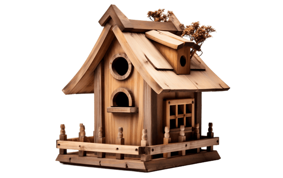 AI generated Clear Rustic Nesting Box Isolated on Transparent Background Generative AI png