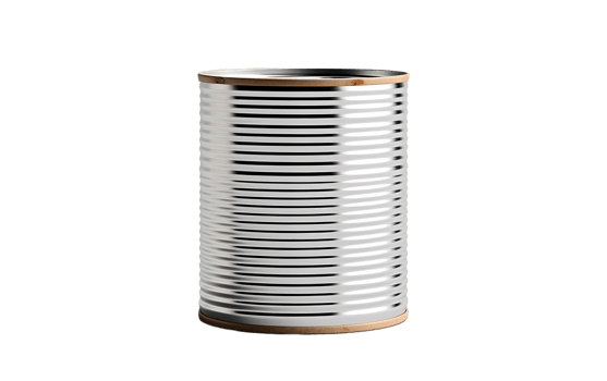 AI generated Metal tin can on white transparent background png