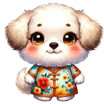 AI generated Watercolor Illustration of Dog Chinese Zodiac AI Generative png