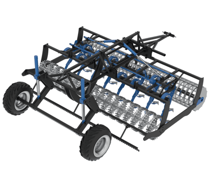 Farming tool for tractor  isolated on background. 3d rendering - illustration png