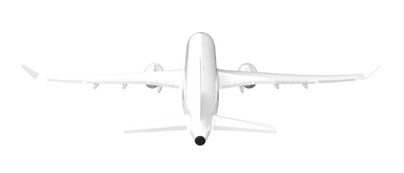 Flying airplane isolated on background. 3d rendering - illustration png