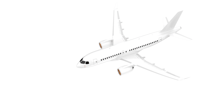 Flying airplane isolated on background. 3d rendering - illustration png