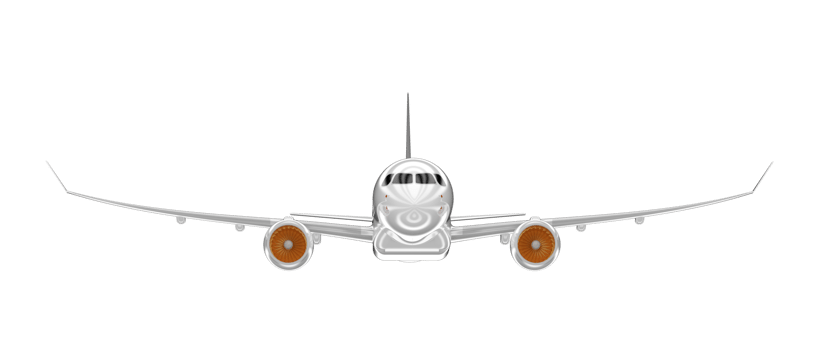 Flying airplane isolated on background. 3d rendering - illustration png