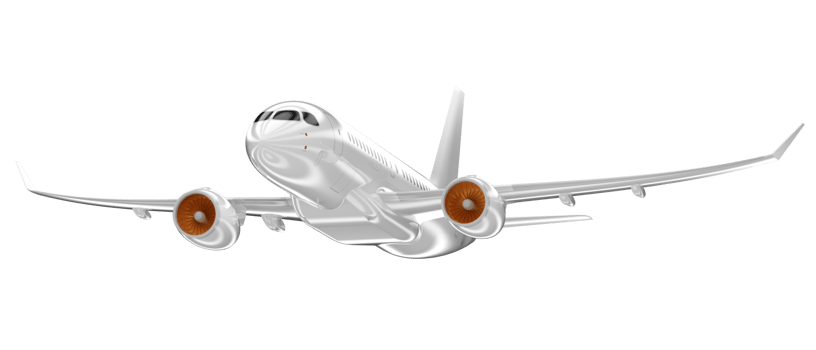 Flying airplane isolated on background. 3d rendering - illustration png