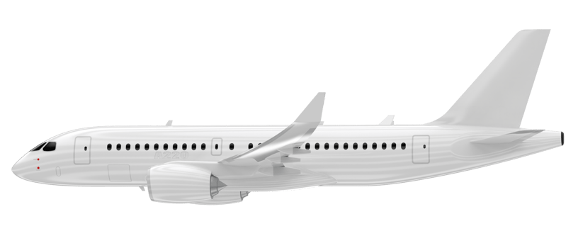 Flying airplane isolated on background. 3d rendering - illustration png