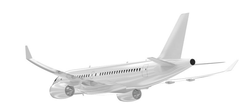 Flying airplane isolated on background. 3d rendering - illustration png