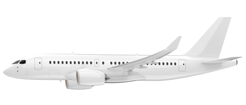 Flying airplane isolated on background. 3d rendering - illustration png