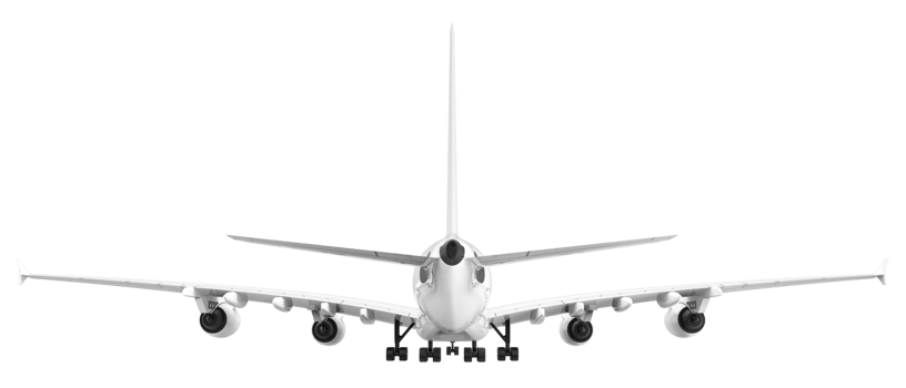 Flying airplane isolated on background. 3d rendering - illustration png