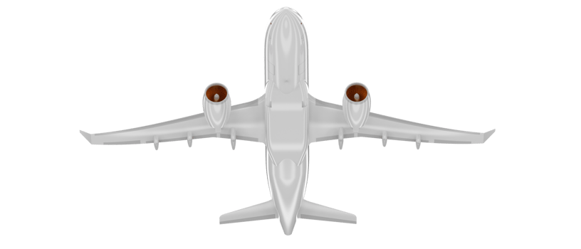 Flying airplane isolated on background. 3d rendering - illustration png