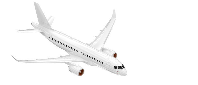 Flying airplane isolated on background. 3d rendering - illustration png